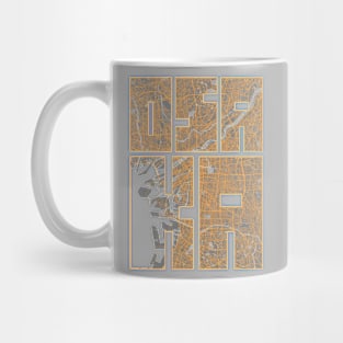 Osaka, Kansai, Japan City Map Typography - Bauhaus Mug